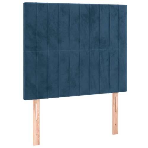 Box spring krevet s madracem tamnoplavi 100x200 cm baršunasti - Tamno plava 100 x 200 cm Okomite pruge Cijena