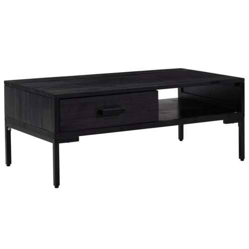 Stolić za kavu crni 90 x 50 x 35 cm od masivne borovine - Crna 1 Cijena
