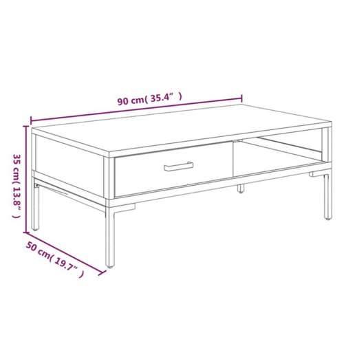 Stolić za kavu crni 90 x 50 x 35 cm od masivne borovine - Crna 1 Cijena
