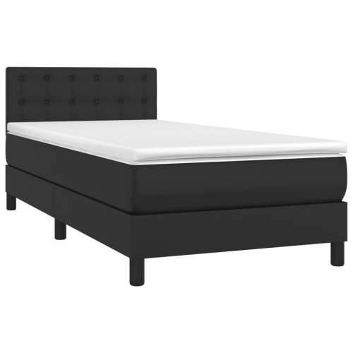 Krevet s oprugama i madracem crni 100x200 cm od umjetne kože - Crna 100 x 200 cm gumbi Cijena