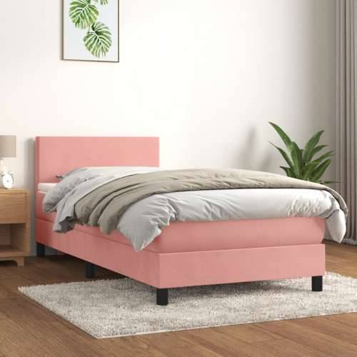 Box spring krevet s madracem ružičasti 100x200 cm baršunasti - Ružičasta 100 x 200 cm Gladak dizajn Cijena