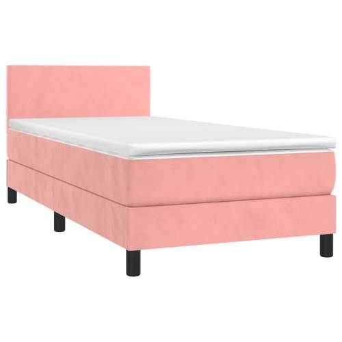 Box spring krevet s madracem ružičasti 100x200 cm baršunasti - Ružičasta 100 x 200 cm Gladak dizajn Cijena