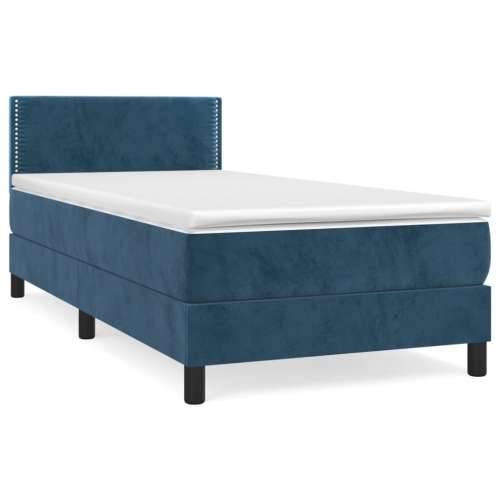 Box spring krevet s madracem tamnoplavi 100x200 cm baršunasti Cijena