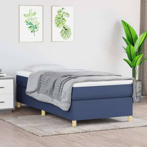 Krevet s oprugama i madracem plavi 100 x 200 cm od tkanine - Plava 100 x 200 cm 35 cm Cijena