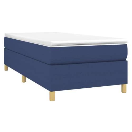 Krevet s oprugama i madracem plavi 100 x 200 cm od tkanine - Plava 100 x 200 cm 35 cm Cijena