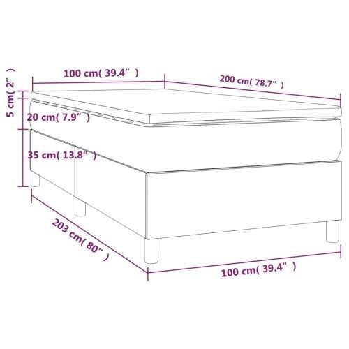Krevet s oprugama i madracem plavi 100 x 200 cm od tkanine - Plava 100 x 200 cm 35 cm Cijena