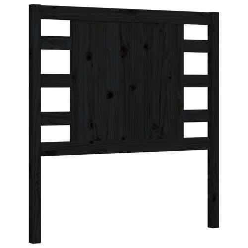 Okvir kreveta s uzglavljem crni jednokrevetni masivno drvo - Crna 75 x 190 cm Cijena