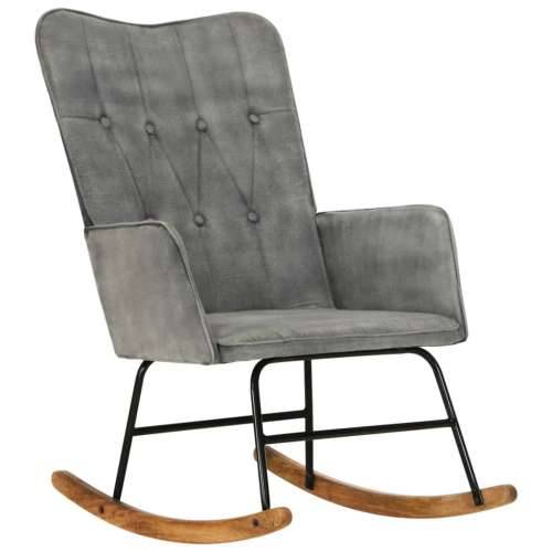 Stolica za ljuljanje siva starinska platnena