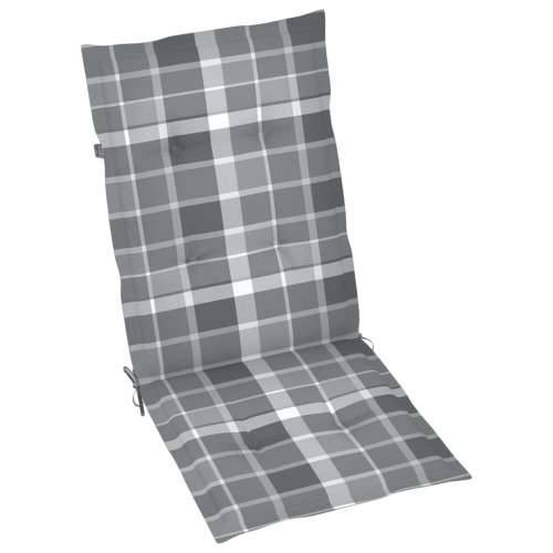 Sklopive vrtne stolice s jastucima 6 kom masivno bagremovo drvo - Sivi karirani uzorak 120 x 50 x 3 cm 6 1 Cijena
