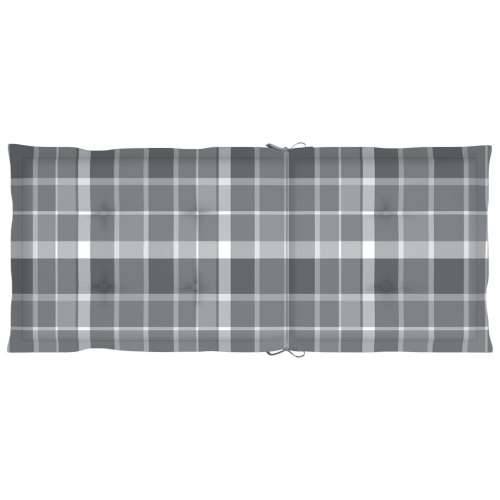 Sklopive vrtne stolice s jastucima 6 kom masivno bagremovo drvo - Sivi karirani uzorak 120 x 50 x 3 cm 6 1 Cijena