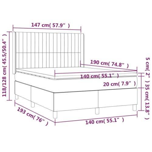 Krevet s oprugama i madracem crni 140 x 190 cm baršunasti - Crna 140 x 190 cm Okomite pruge Cijena