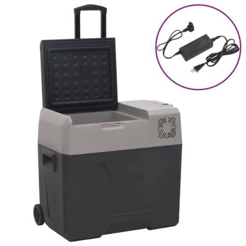 Prijenosni hladnjak s kotačima i adapterom crno-sivi 30 L PP Cijena
