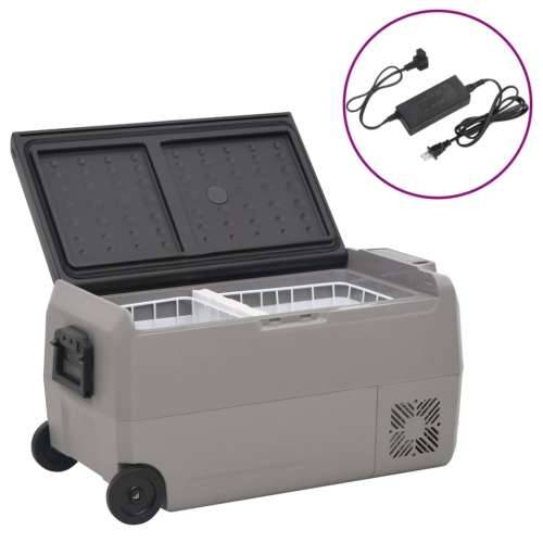 Prijenosni hladnjak s kotačima i adapterom crno-sivi 36 L PP/PE Cijena