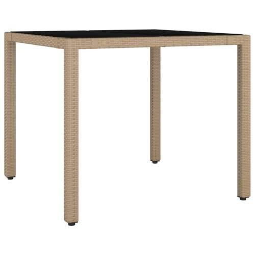 Vrtna garnitura - 5-dijelni vrtni blagovaonski set od poliratana s jastucima bež - Dužina stola 90 cm 1 2x stolica + 2x fotelja  Cijena