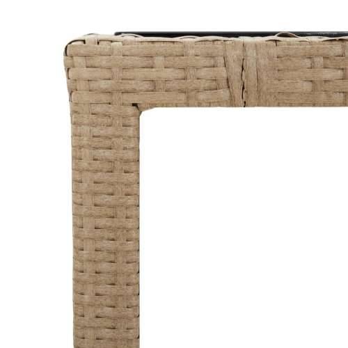 Vrtna garnitura - 5-dijelni vrtni blagovaonski set od poliratana s jastucima bež - Dužina stola 90 cm 1 2x stolica + 2x fotelja  Cijena