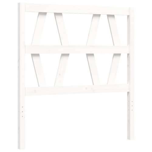Okvir kreveta s uzglavljem bijeli za jednu osobu masivno drvo - Bijela 90 x 190 cm Cijena