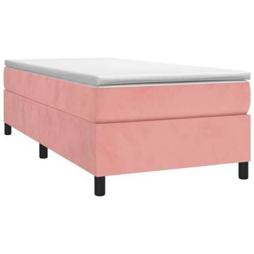 Box spring krevet s madracem ružičasti 90x190 cm baršunasti - Ružičasta 90 x 190 cm 35 cm Cijena