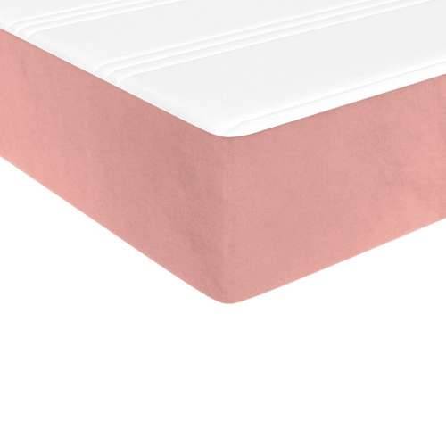 Box spring krevet s madracem ružičasti 90x190 cm baršunasti - Ružičasta 90 x 190 cm 35 cm Cijena
