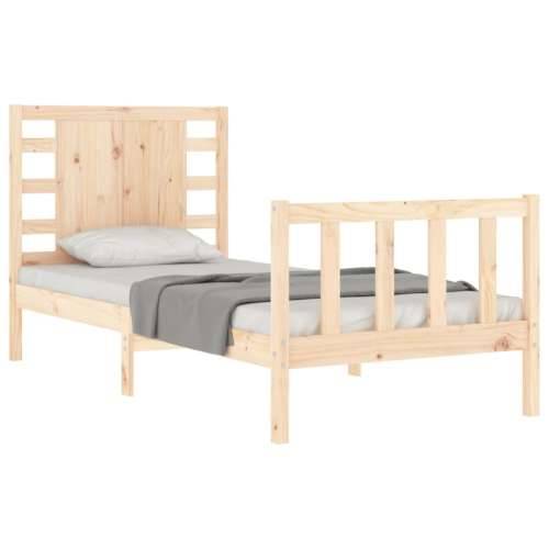 Okvir kreveta s uzglavljem za jednu osobu od masivnog drva - Prirodna 90 x 190 cm Cijena