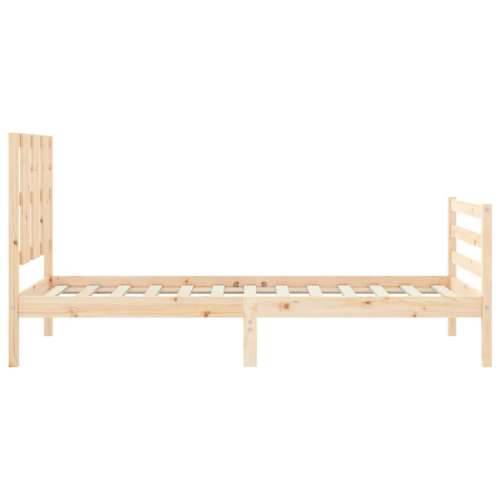 Okvir kreveta s uzglavljem za jednu osobu od masivnog drva - Prirodna 90 x 190 cm Cijena