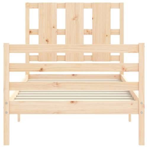Okvir kreveta s uzglavljem za jednu osobu od masivnog drva - Prirodna 90 x 190 cm Cijena