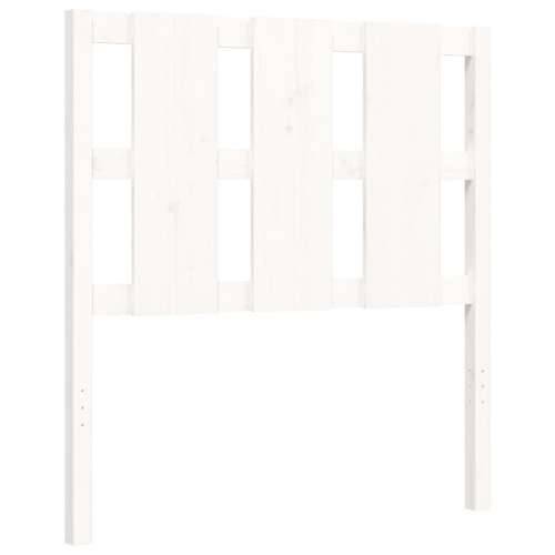 Okvir kreveta s uzglavljem bijeli za jednu osobu masivno drvo - Bijela 90 x 190 cm Cijena