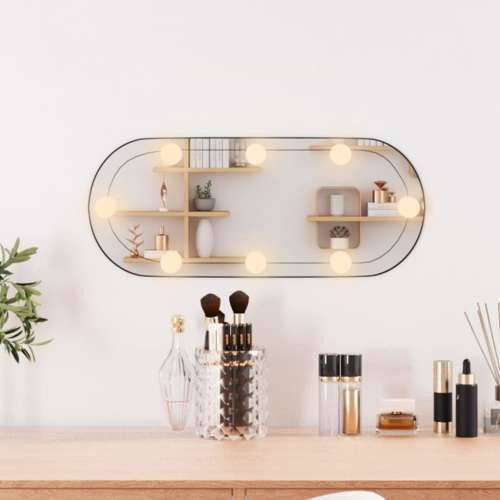 Zidno ogledalo s LED svjetlima 20 x 50 cm stakleno ovalno Cijena