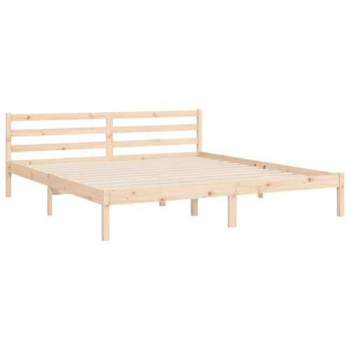 Okvir kreveta s uzglavljem veliki bračni od masivnog drva - Prirodna 180 x 200 cm Cijena