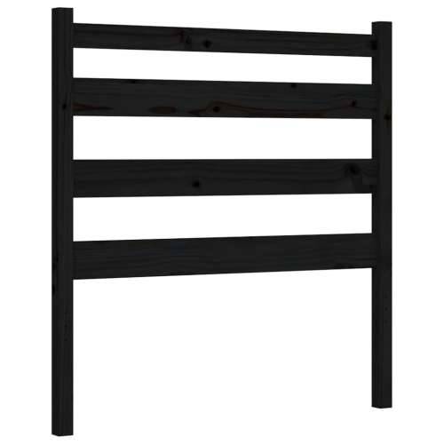 Okvir kreveta s uzglavljem crni jednokrevetni masivno drvo - Crna 75 x 190 cm Cijena
