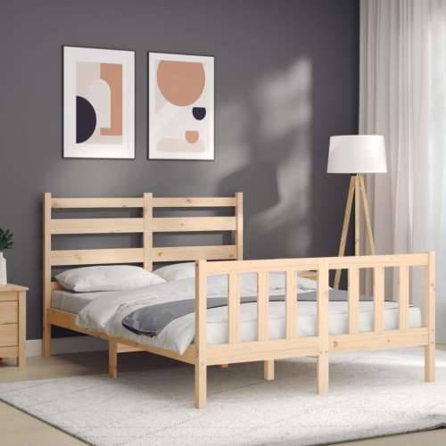 Okvir kreveta bez madraca 140 x 190 cm od masivne borovine - Prirodna 140 x 190 cm Cijena