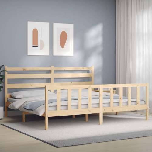 Okvir kreveta bez madraca 200 x 200 cm od masivne borovine - Prirodna 200 x 200 cm Cijena