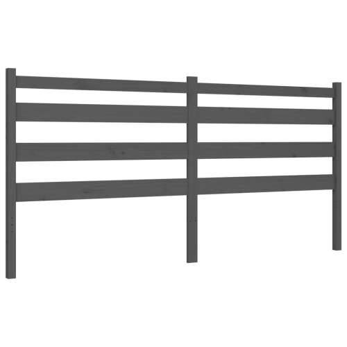 Okvir za krevet s uzglavljem sivi 200 x 200 cm od masivnog drva - Siva 200 x 200 cm Cijena