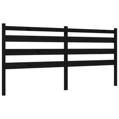 Okvir za krevet s uzglavljem crni 200 x 200 cm od masivnog drva - Crna 200 x 200 cm Cijena