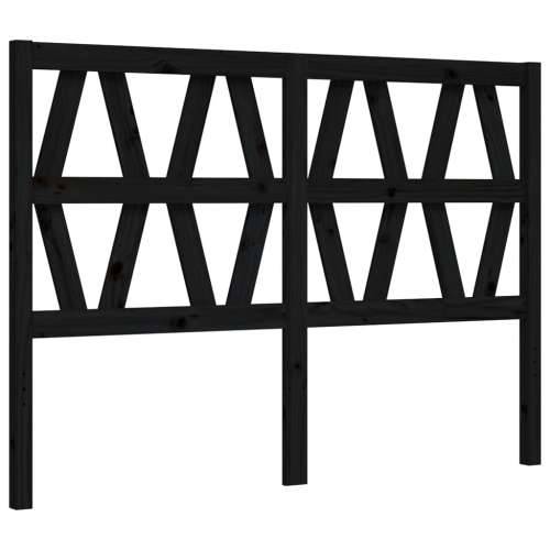 Okvir kreveta s uzglavljem crni 140 x 190 cm od masivnog drva - Crna 140 x 190 cm Cijena