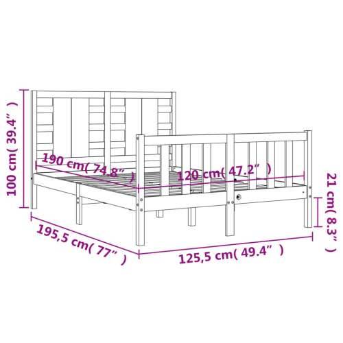 Okvir kreveta s uzglavljem bijeli mali bračni masivno drvo - Bijela 120 x 190 cm Cijena