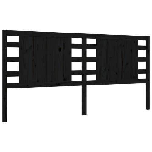 Okvir za krevet s uzglavljem crni 200 x 200 cm od masivnog drva - Crna 200 x 200 cm Cijena