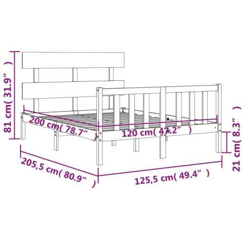 Okvir kreveta bez madraca 120 x 200 cm od masivne borovine - Prirodna 120 x 200 cm s uzglavljem i podnožjem Cijena