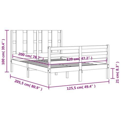 Okvir kreveta s uzglavljem bijeli 120 x 200 cm od masivnog drva - Bijela 120 x 200 cm Cijena