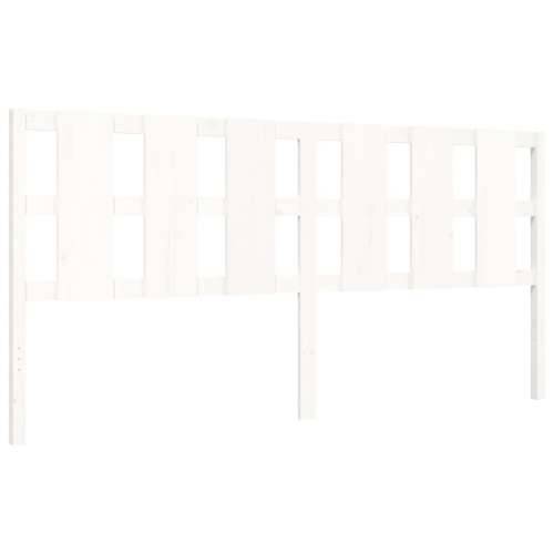 Okvir za krevet s uzglavljem bijeli 200x200 cm od masivnog drva - Bijela 200 x 200 cm Cijena