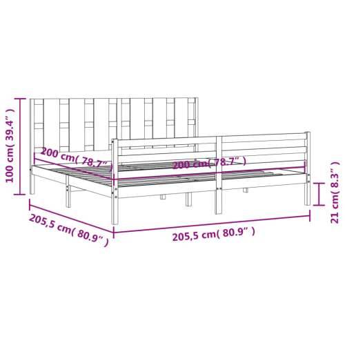 Okvir za krevet s uzglavljem bijeli 200x200 cm od masivnog drva - Bijela 200 x 200 cm Cijena