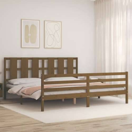 Okvir kreveta s uzglavljem boja meda 200x200cm od masivnog drva - boja meda 200 x 200 cm Cijena