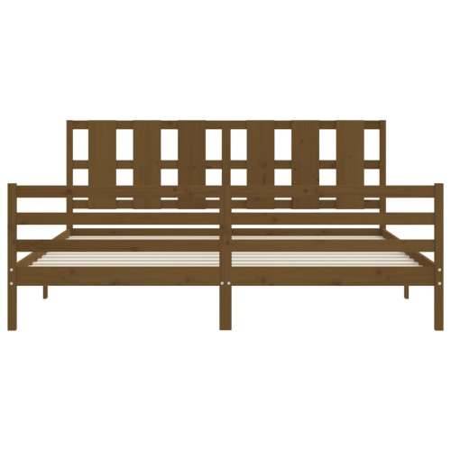 Okvir kreveta s uzglavljem boja meda 200x200cm od masivnog drva - boja meda 200 x 200 cm Cijena
