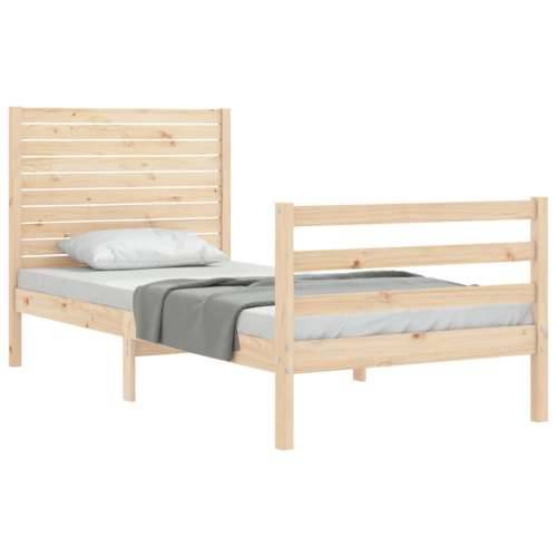 Okvir kreveta s uzglavljem 90 x 200 cm od masivnog drva - Prirodna 90 x 200 cm Cijena