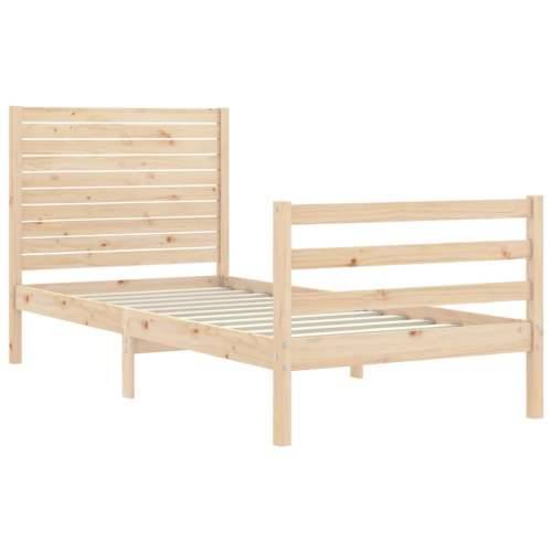 Okvir kreveta s uzglavljem 90 x 200 cm od masivnog drva - Prirodna 90 x 200 cm Cijena