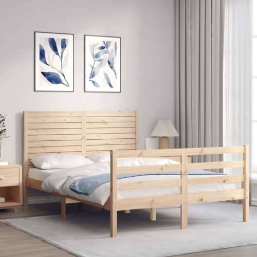 Okvir kreveta s uzglavljem 120 x 200 cm od masivnog drva - Prirodna 120 x 200 cm Cijena