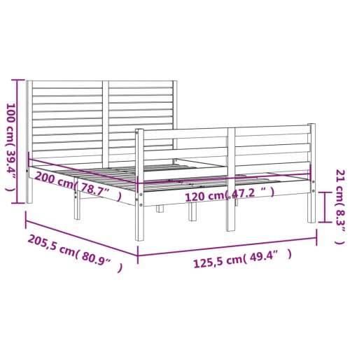 Okvir kreveta s uzglavljem bijeli 120 x 200 cm od masivnog drva - Bijela 120 x 200 cm Cijena