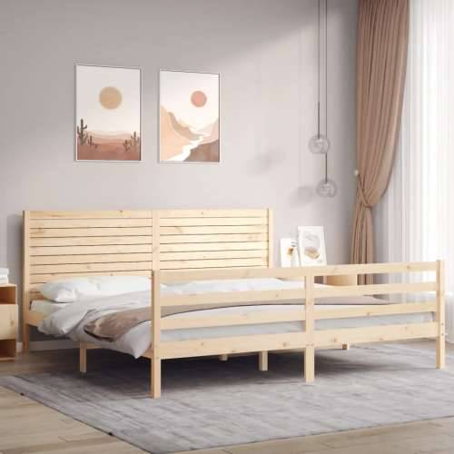 Okvir kreveta s uzglavljem 200 x 200 cm od masivnog drva - Prirodna 200 x 200 cm Cijena