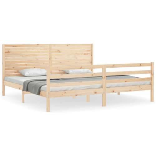 Okvir kreveta s uzglavljem 200 x 200 cm od masivnog drva - Prirodna 200 x 200 cm Cijena