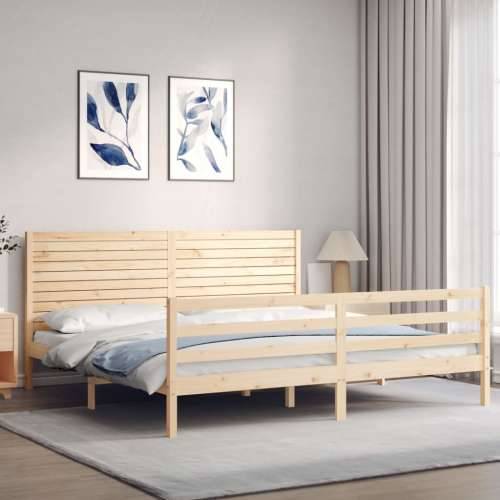 Okvir kreveta s uzglavljem 200 x 200 cm od masivnog drva - Prirodna 200 x 200 cm Cijena