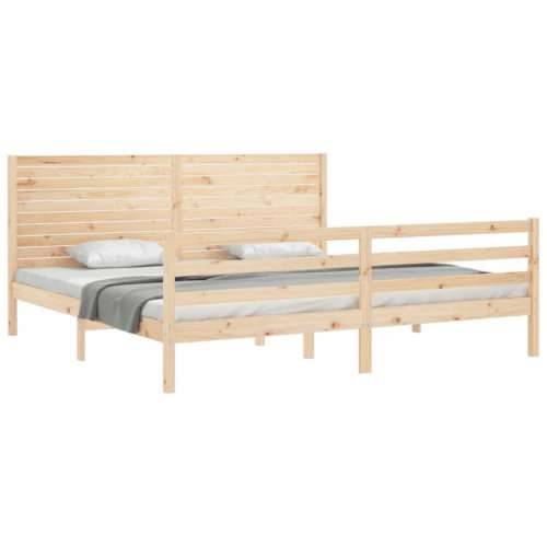 Okvir kreveta s uzglavljem 200 x 200 cm od masivnog drva - Prirodna 200 x 200 cm Cijena